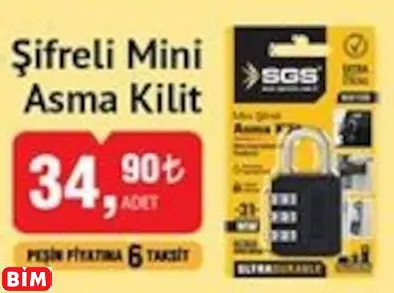 SGS ŞİFRELİ MİNİ ASMA KİLİT SGS ŞİFRELİ MİNİ ASMA KİLİT